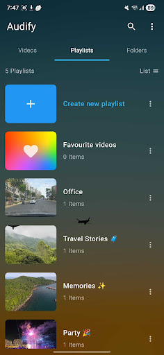Audify Video Player ekran görüntüsü