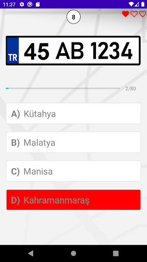 Plaka Quiz - 81 il Plaka Testi ekran görüntüsü