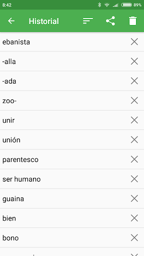 Diccionario español ekran görüntüsü
