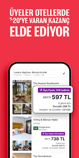 Hotels.com: Otel Rezervasyonu ekran görüntüsü