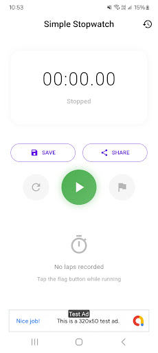 Simple Stopwatch ekran görüntüsü