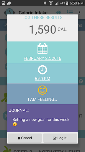 Diet Calories Start Calculator ekran görüntüsü
