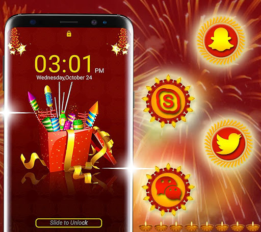 Diwali Crackers Launcher Theme ekran görüntüsü