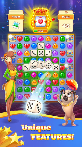 Super Pug Story Match 3 puzzle ekran görüntüsü