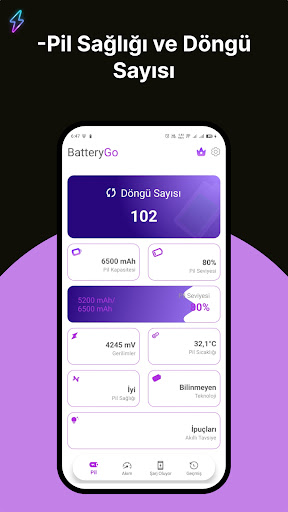 BatteryGo: pil sağlığı bilgisi ekran görüntüsü