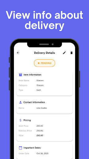 Delivery Status ekran görüntüsü