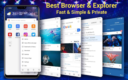 Web Tarayıcı ve Hızlı Explorer ekran görüntüsü