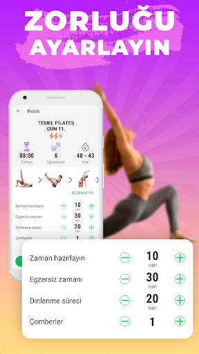 Pilates programı hareketleri ekran görüntüsü