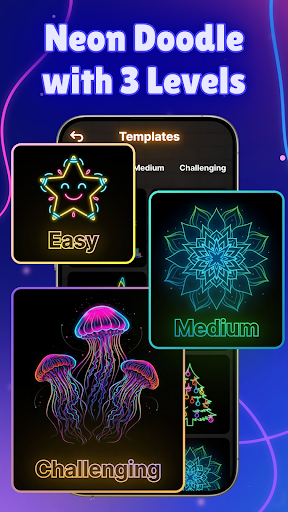 Neon Doodle Drawing: Glow Art ekran görüntüsü