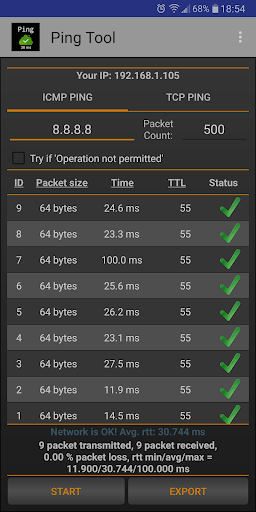 Ping Tool Gaming Network Test ekran görüntüsü