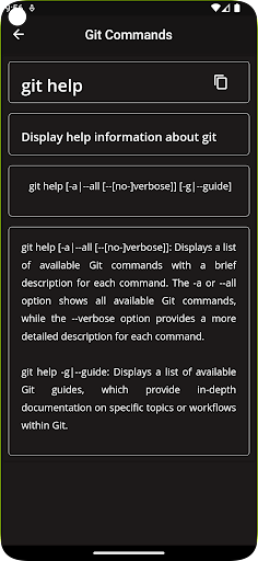 Git Commands ekran görüntüsü