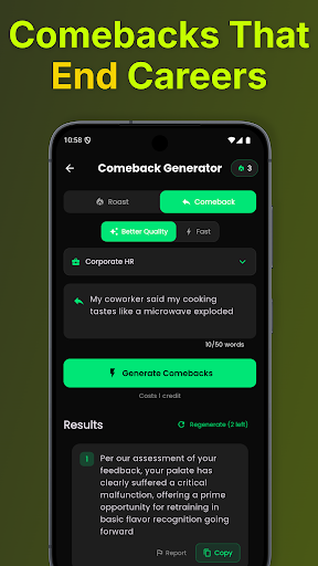 RoastGPT: AI Insult & Joke App ekran görüntüsü