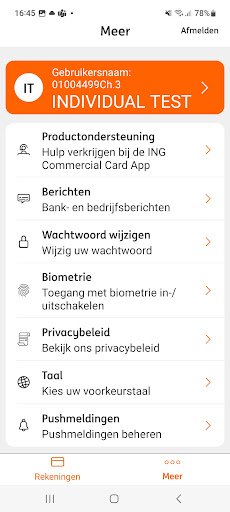 ING Commercial Card ekran görüntüsü