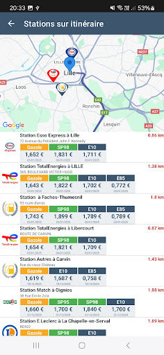Stations Carburant Infos Prix ekran görüntüsü