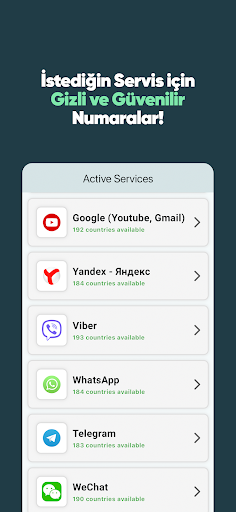 vNum: Sanal Numara & SMS Al ekran görüntüsü
