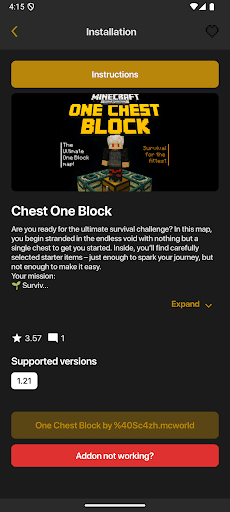 Bir Blok Mod Minecraft PE ekran görüntüsü