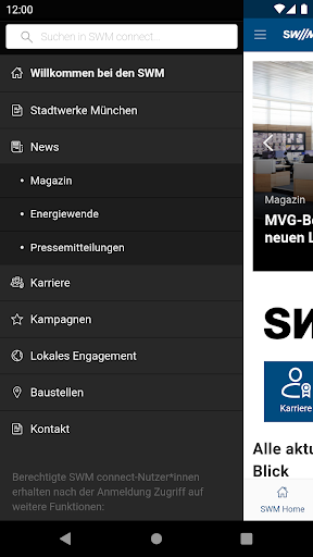 SWM connect ekran görüntüsü