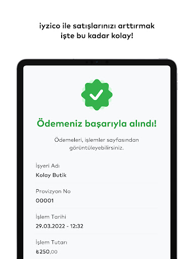 iyzico Cep POS ekran görüntüsü