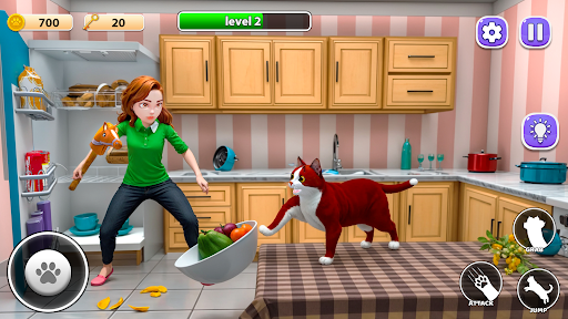 Scary Cat Simulator Mom Escape ekran görüntüsü