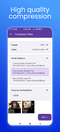 Video Compressor: Shrink Video ekran görüntüsü