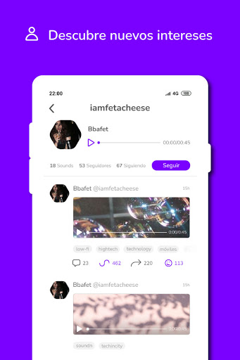 Soundn - Red social audioblog ekran görüntüsü