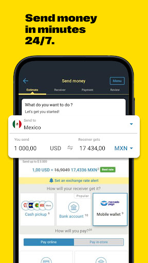 Western Union Send Money Now ekran görüntüsü