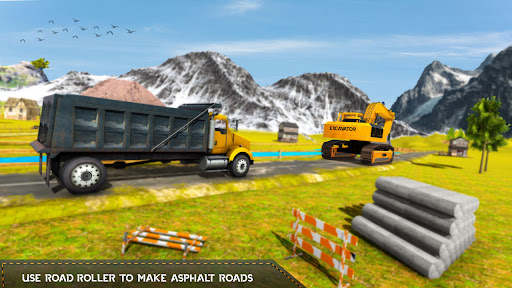 ekskavatör yol yapımı 3d ekran görüntüsü