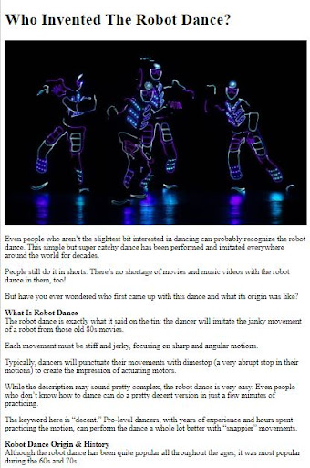 How to Robot Dance ekran görüntüsü