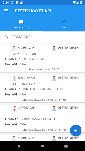 VEGA CRM ekran görüntüsü