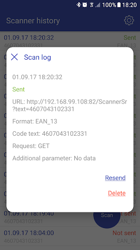 QR & Barcode Scanner, POST & G ekran görüntüsü
