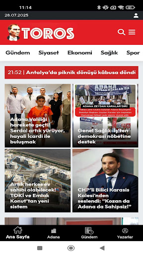 Adana Toros Gazetesi ekran görüntüsü