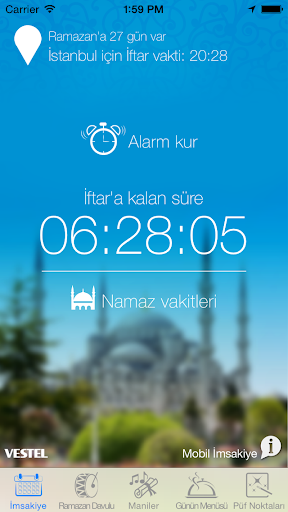 Vestel Mobil İmsakiye ekran görüntüsü