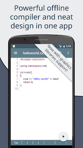 Cxxdroid - C/C++ compiler IDE ekran görüntüsü