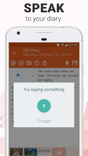 Diary with voice input & PIN ekran görüntüsü