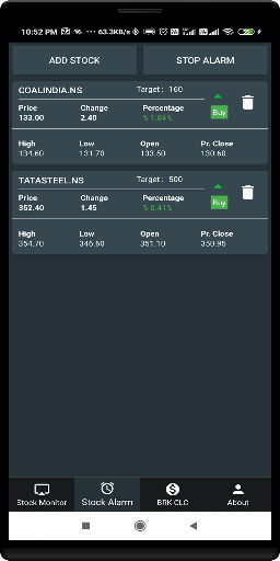 Stock Monitor and Alarm Tips ekran görüntüsü