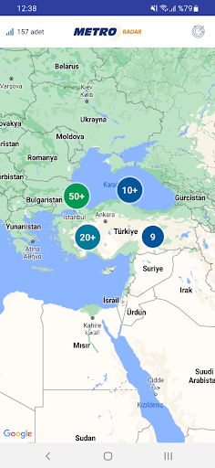 Metro Radar ekran görüntüsü