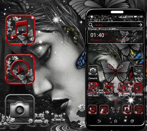 Abstract Girl Launcher Theme ekran görüntüsü
