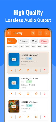 Videolardan (MP3, AAC, WAV) ekran görüntüsü