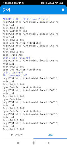 Virtual printer ekran görüntüsü