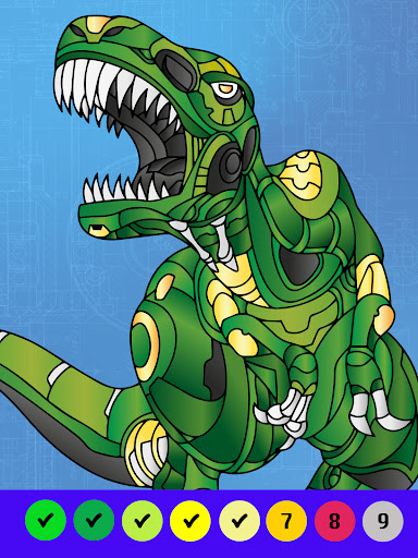 Dino Robot Coloring By Numbers ekran görüntüsü