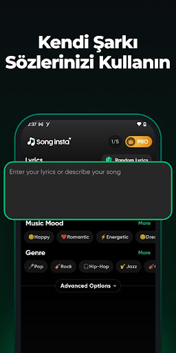 SongInsta: AI Müzik üreteci ekran görüntüsü
