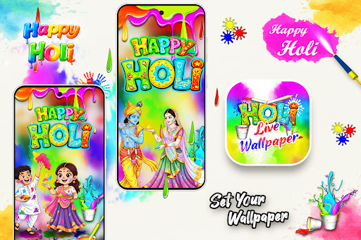mutlu holi Canlı Duvar Kağıdı ekran görüntüsü
