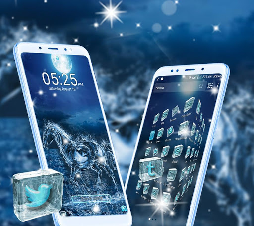Blue Ice Horse Launcher Theme ekran görüntüsü