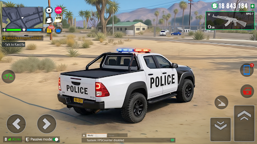 Polis arabası dağ sürüşü 3d ekran görüntüsü