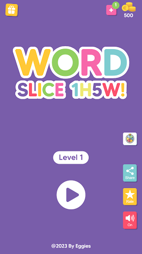 Word Slice: 1 Hint 5 Words! ekran görüntüsü