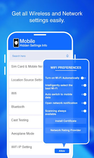 Mobile Hidden Settings Info ekran görüntüsü