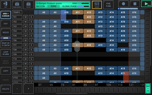 G-Stomper Producer Demo: DAW ekran görüntüsü