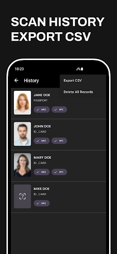 MRZ/NFC Passport-ID Card Scan ekran görüntüsü