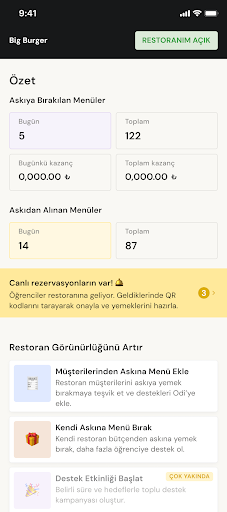 Odi İşletme ekran görüntüsü