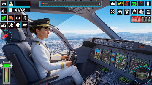 US plane flight simulator game ekran görüntüsü